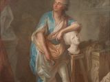 une image représentant un tableau sur lequel figure un homme tenant le buste d'un autre homme
