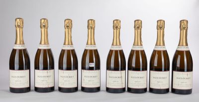 un lot de six bouteilles de champagne alignées les unes à côté des autres