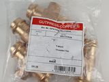a bag of brass fittings on a white surface
