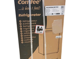 a cardboard box with a refrigerator inside of it