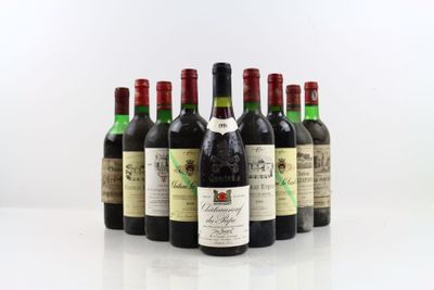 Réunion de 9 bouteilles de vin divers dont 1 bouteille de CH…