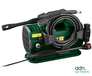 a close up of a green pressurer on a white background