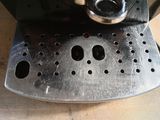 a close up of a coffee machine on a table