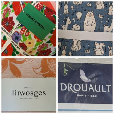 four different images of different patterns and designs on a table