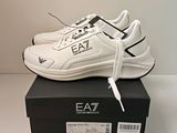 Baskets basses ea7 ea7 ea7 blanches avec des lacets noirs