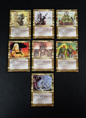 a bunch of cards that are sitting on top of a table