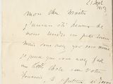 une vieille lettre manuscrite d'un homme qui écrit un poème