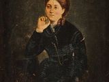 portrait d'une femme en robe noire