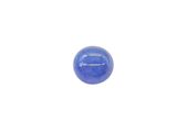 a close up of a blue glass ball on a white surface