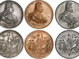 six different types of coins are shown on a white background