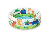 a close up of a baby swimming pool with animals on it