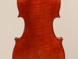an old violin with a wooden back and a long neck