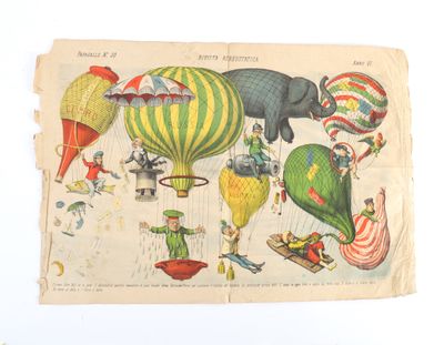 AFFICHE ANCIENNE AEROSTATION PUBLICITAIRE Lithographique rep…