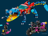 two legos that are sitting next to each other on a blue background
