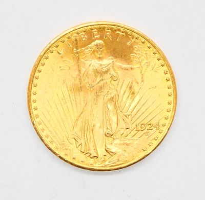 Pièce de 20 dollars or, Aigle, 1924. 33,42 g net. - Photo 1