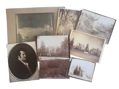 beaucoup de vieilles photos d'un homme dans un lit