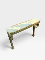 Console d'applique en bois laqué crème rechampi bleu, moulur… (photo 2)