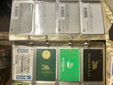 a suitcase with many different types of cards in it