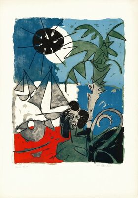 Claude Venard (1913-1999) - Rives, Lithographie originale nu…
