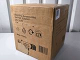 a cardboard box sitting on top of a white table