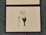a drawing of a man and woman talking to each other