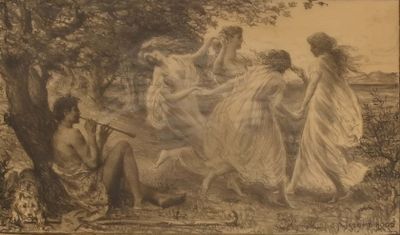 une vieille photo montrant un groupe de femmes rassemblées autour d'un arbre