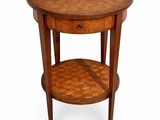 an image of a round table with a drawer on top of it