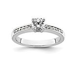 an engagement ring with a diamond set in the center