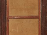 an image of a painting of a window with a brown frame