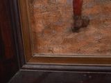 a picture of a painting of a person holding a baseball bat