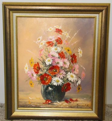 Thierry JACQUIOT (1962) "Bouquet de fleurs aux coquelicots"