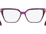 a pair of purple glasses on a white background