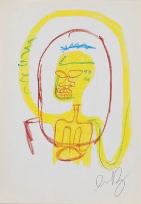 an image of a drawing of a man with a yellow face