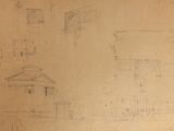 dessin représentant un bâtiment surmonté d'une horloge