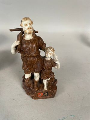 Guillaume tell et son fils barbotine H : 16cm