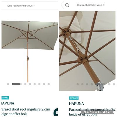 deux images représentant un parapluie blanc sur la même page