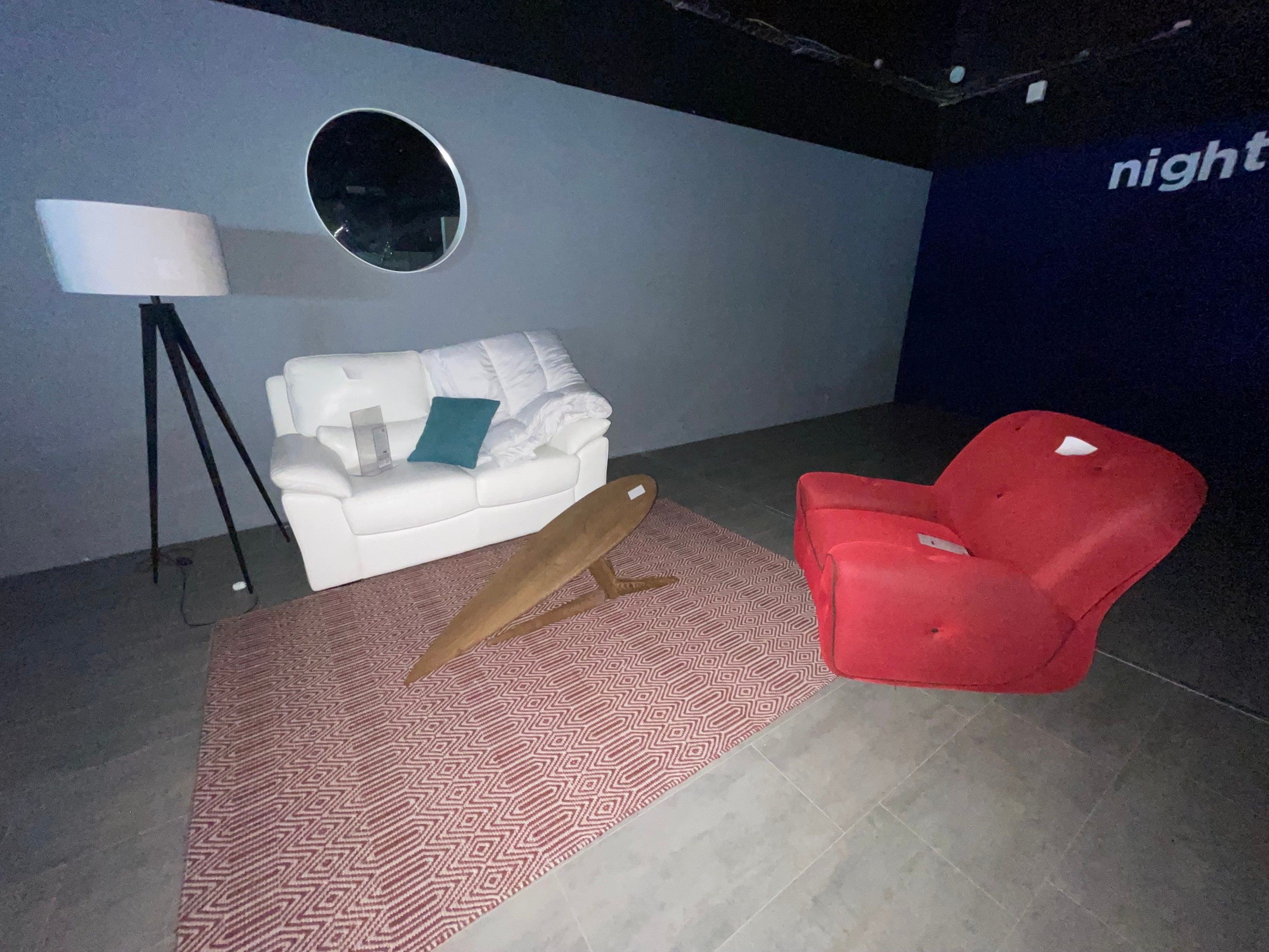 Canapé fixe 2 places FIRENZE + Fauteuil tissu rouge RIPPO, t…