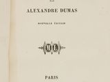 an old book with a black and white image of the title of a novel