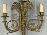 antique brass wall sconce with three candle holders