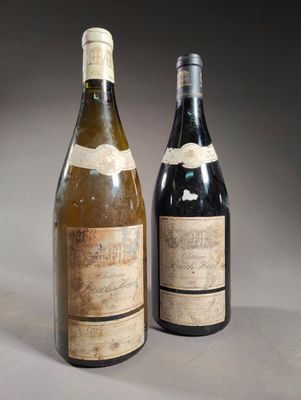 deux bouteilles de vin posées l'une à côté de l'autre sur une table