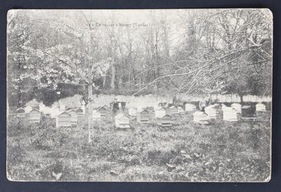 une photo en noir et blanc d'un groupe de personnes dans un cimetière