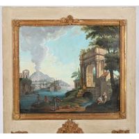 TRUMEAU LOUIS XVI en bois rechampi à décor d’une glace dans … (photo 2)