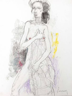 Jean JANSEM (1920-2013). Suzanne au bain - 1998.