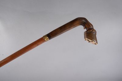 une image représentant une vieille canne avec un manche en bois