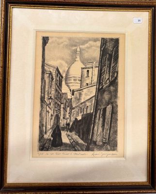 une image représentant le dessin d'une femme marchant dans une rue