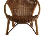 a close up of a wicker chair on a white background
