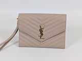 saint laurent monogramet wallet bag in beige