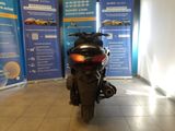a motorcycle that is parked inside of a building