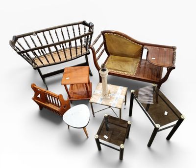 a group of chairs and tables that are arranged together