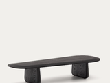 une image représentant un banc en bois noir sur fond blanc
